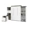 Bestar Orion 124W Queen Murphy Bed with Shelving and Fold-Out Desk (125W), White & Walnut Grey 116876-000017 - alternate 4